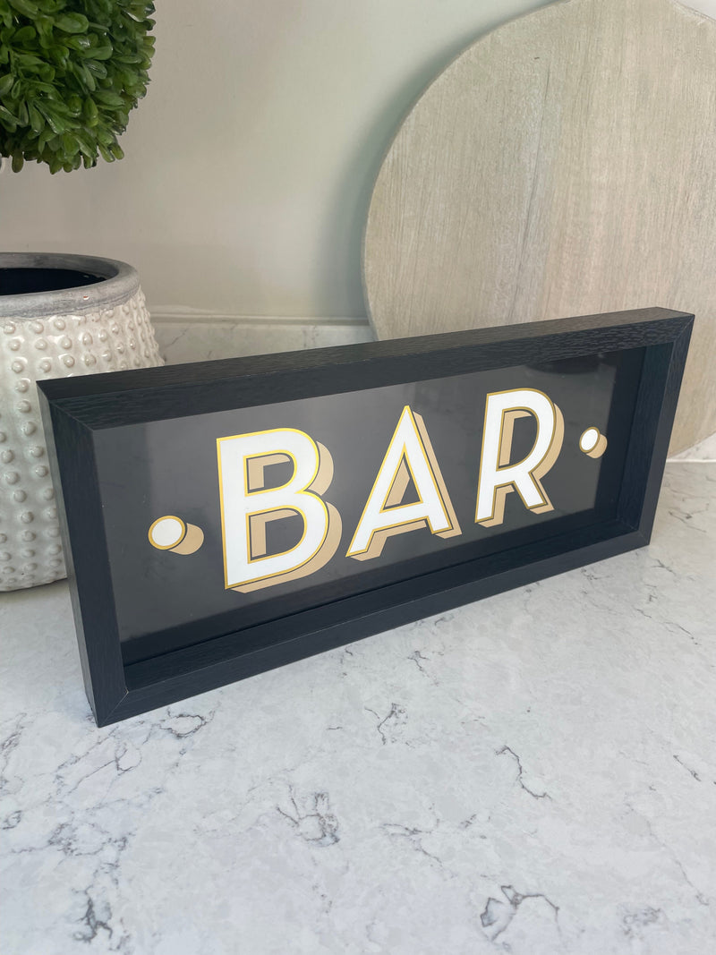 Black and Gold Hanging Bar Wall Plaque