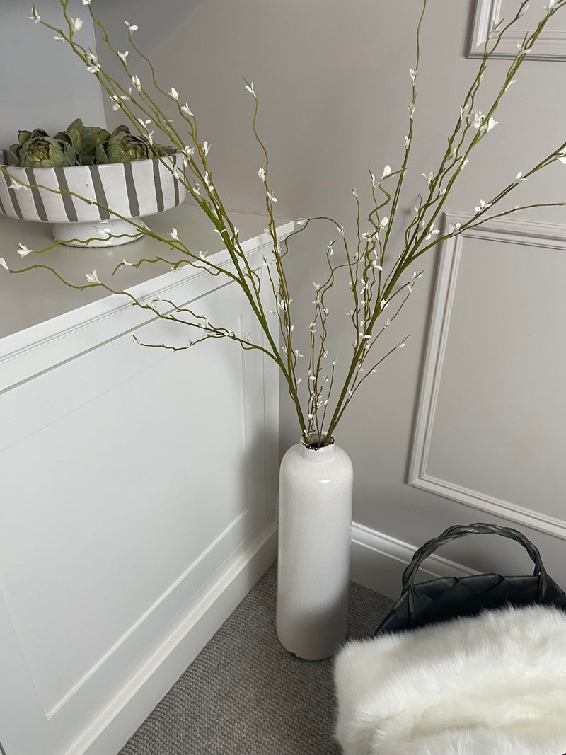 Garda Raine tall slim vase with crackle glaze