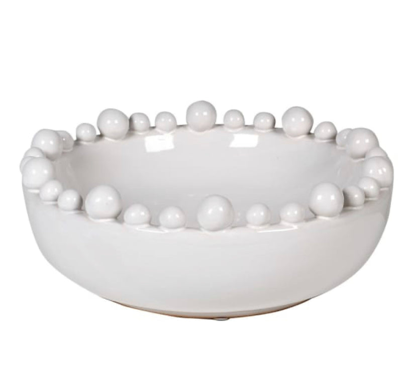 Matt White ceramic large bobble bowl