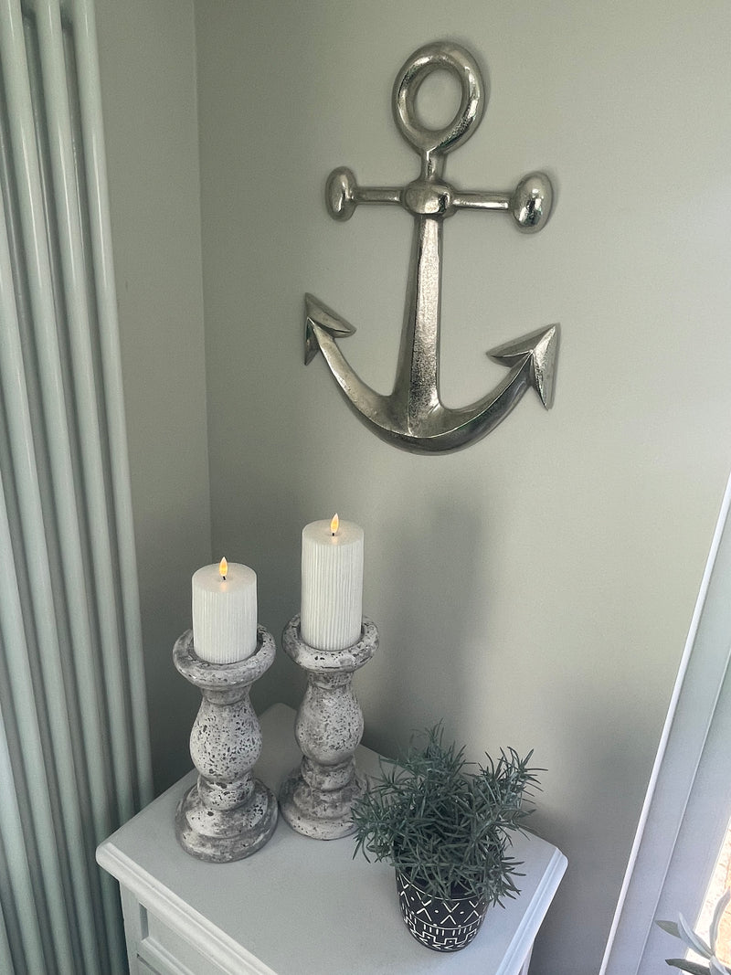 Large Silver Anchor wall decoration