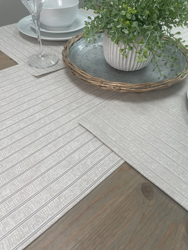 Natural stripe placemats x4