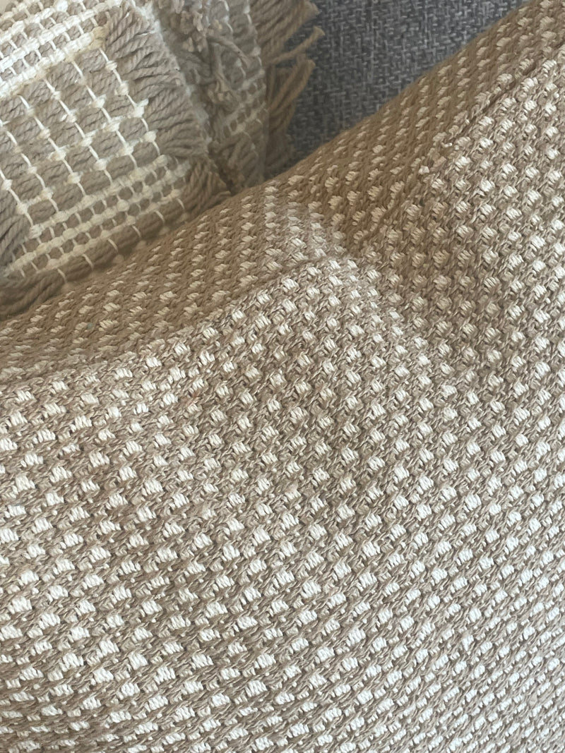 Natural Beige textured Cream Weaved Cushion 50x50cm