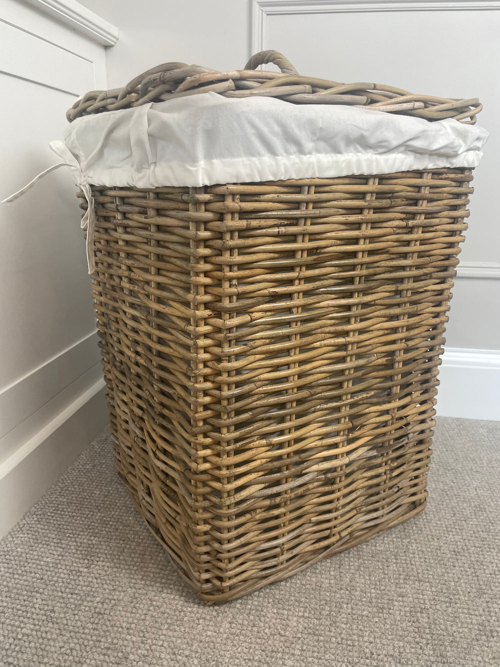 Tall square laundry basket deals