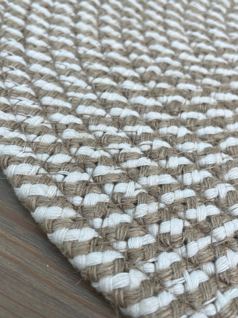 Set of 4 Woven Stripe Natural Coasters and placemats