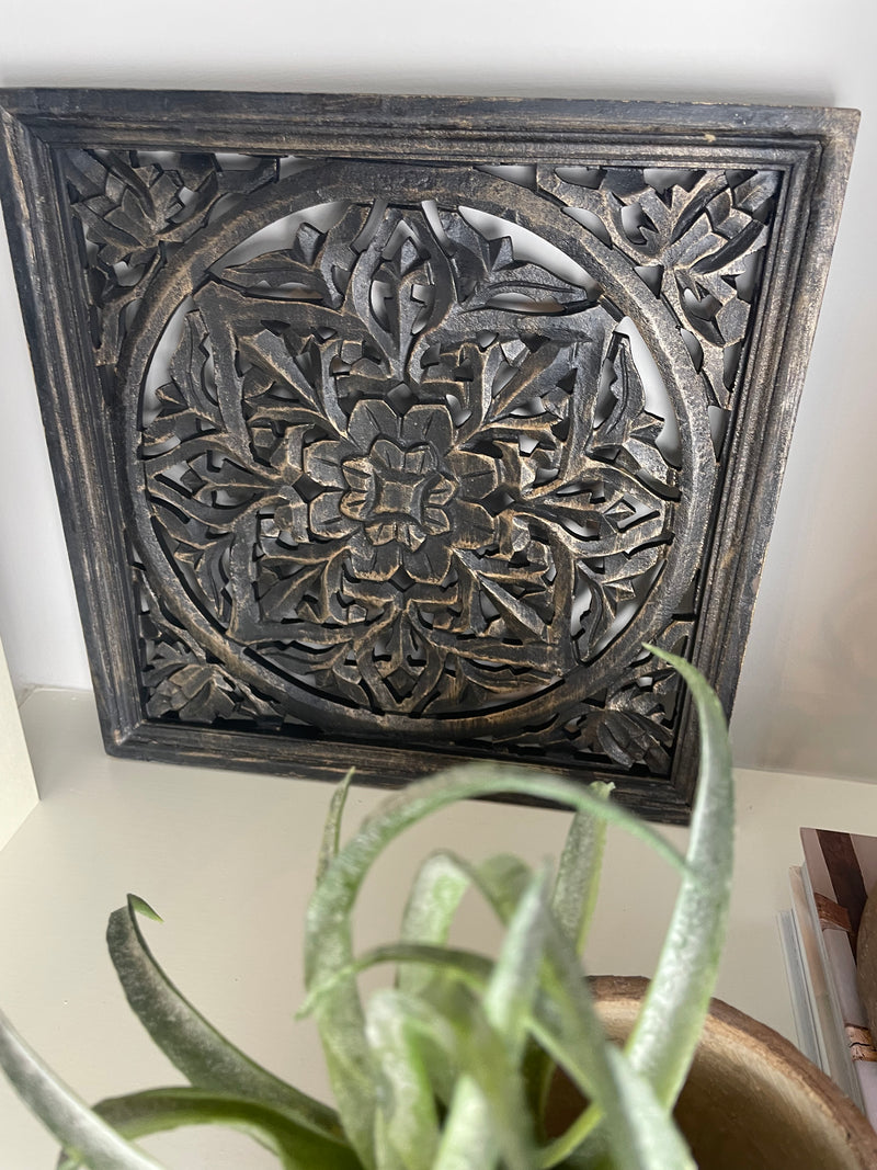 Black & Gold bronze Carved Wall Art