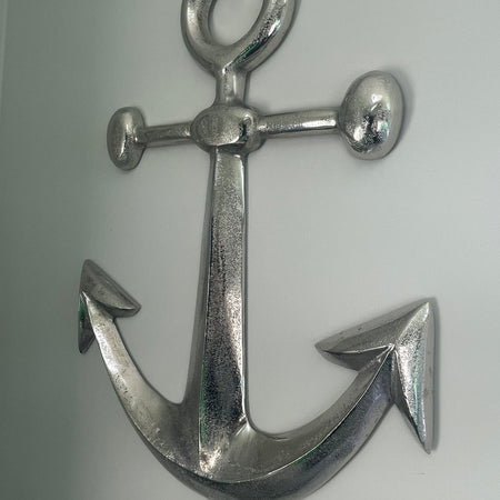 Large Silver Anchor wall decoration