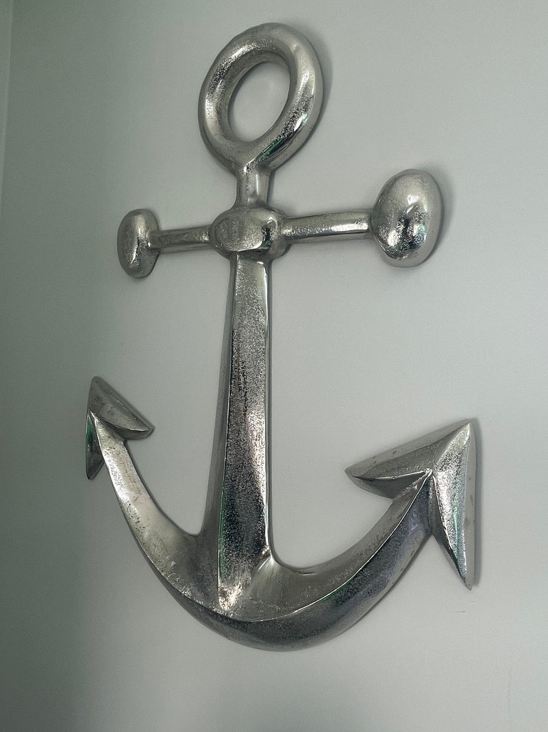 Large Silver Anchor wall decoration