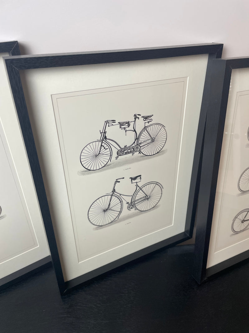 Set of 3 bicycle framed prints