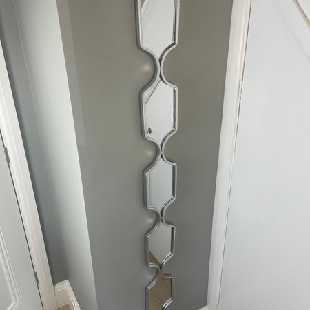 Tall slim square silver mirror