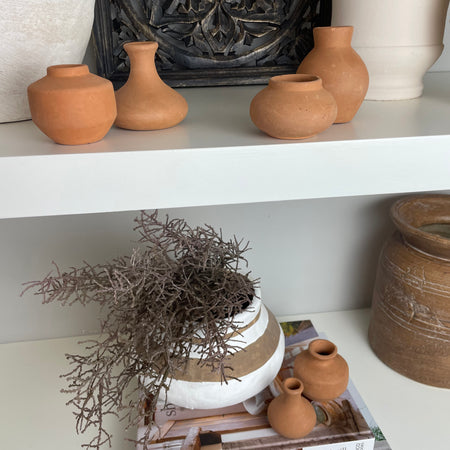 Mixed style Mini Clay Urn Shaped Vase