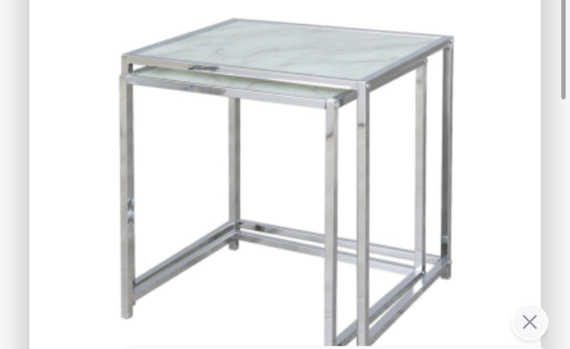 Carra set of nesting tables metal marble look