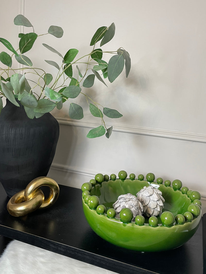 Green chunky ceramic bobble bowl