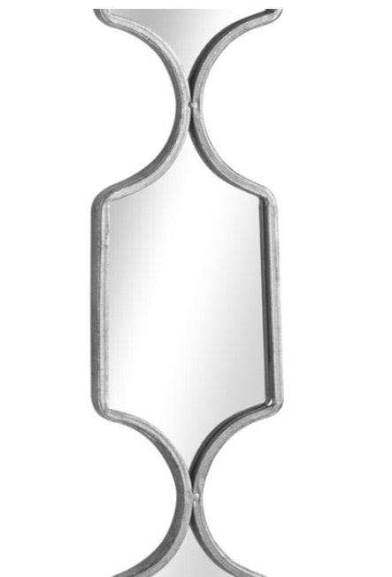 Tall slim square silver mirror