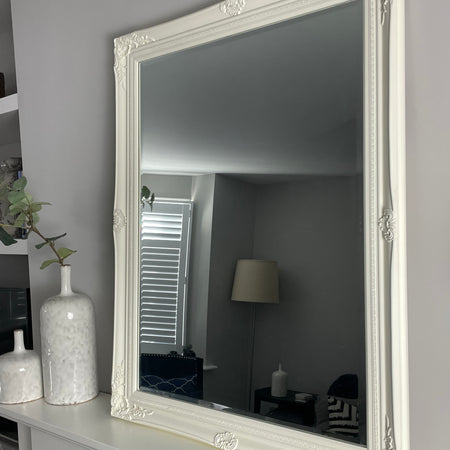Cream baroque decorative rectangular mirror 90x65