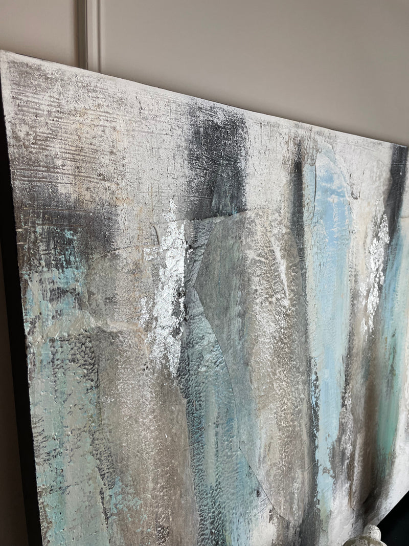 Celadon Abstract Textural Painting