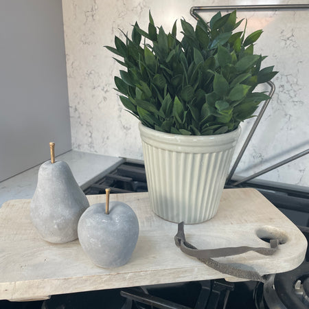 Ribbed linen Estrid plant pot