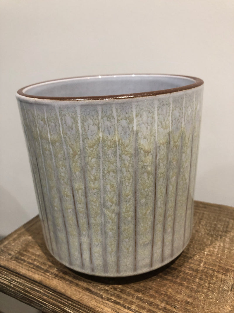 Rustic handmade two tone plant pot