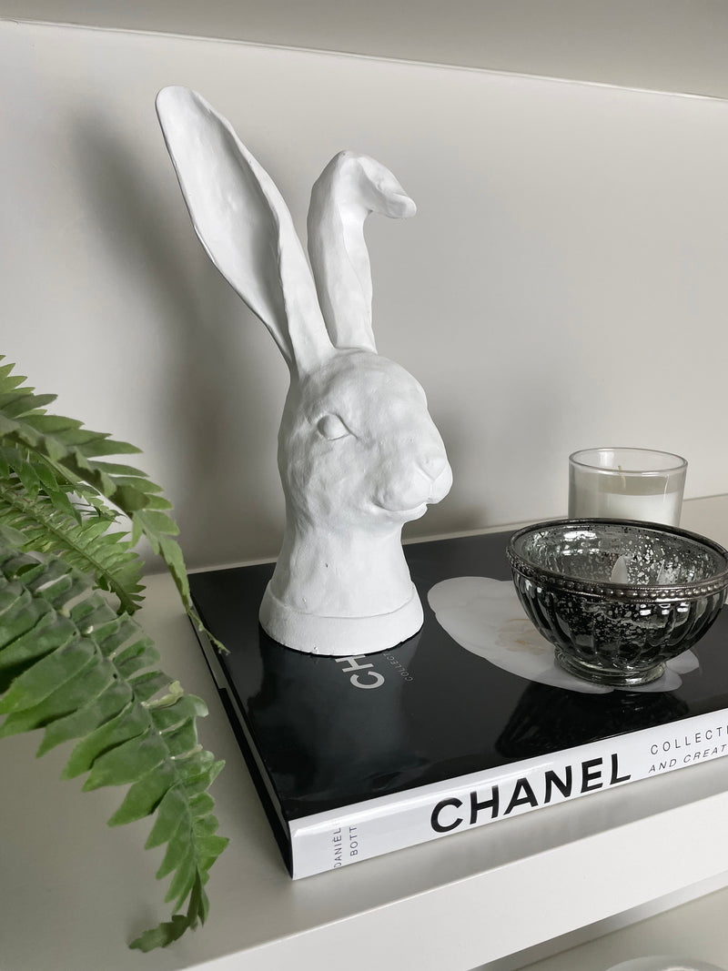 White Ear Flop Rabbit Head