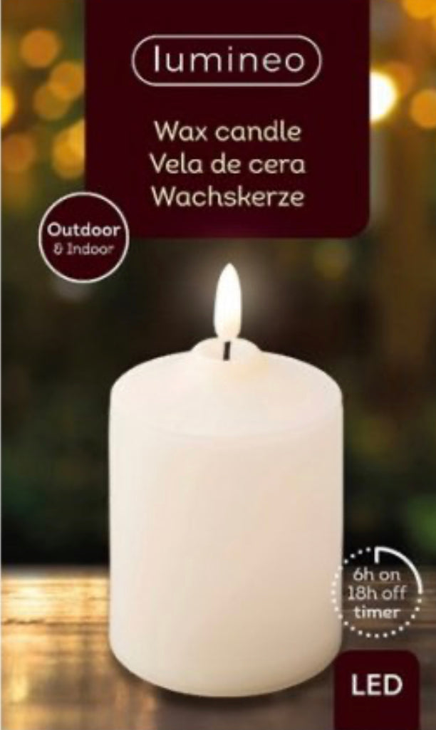 LED white church candle with timer