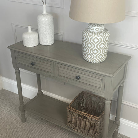 Taupe two drawer console