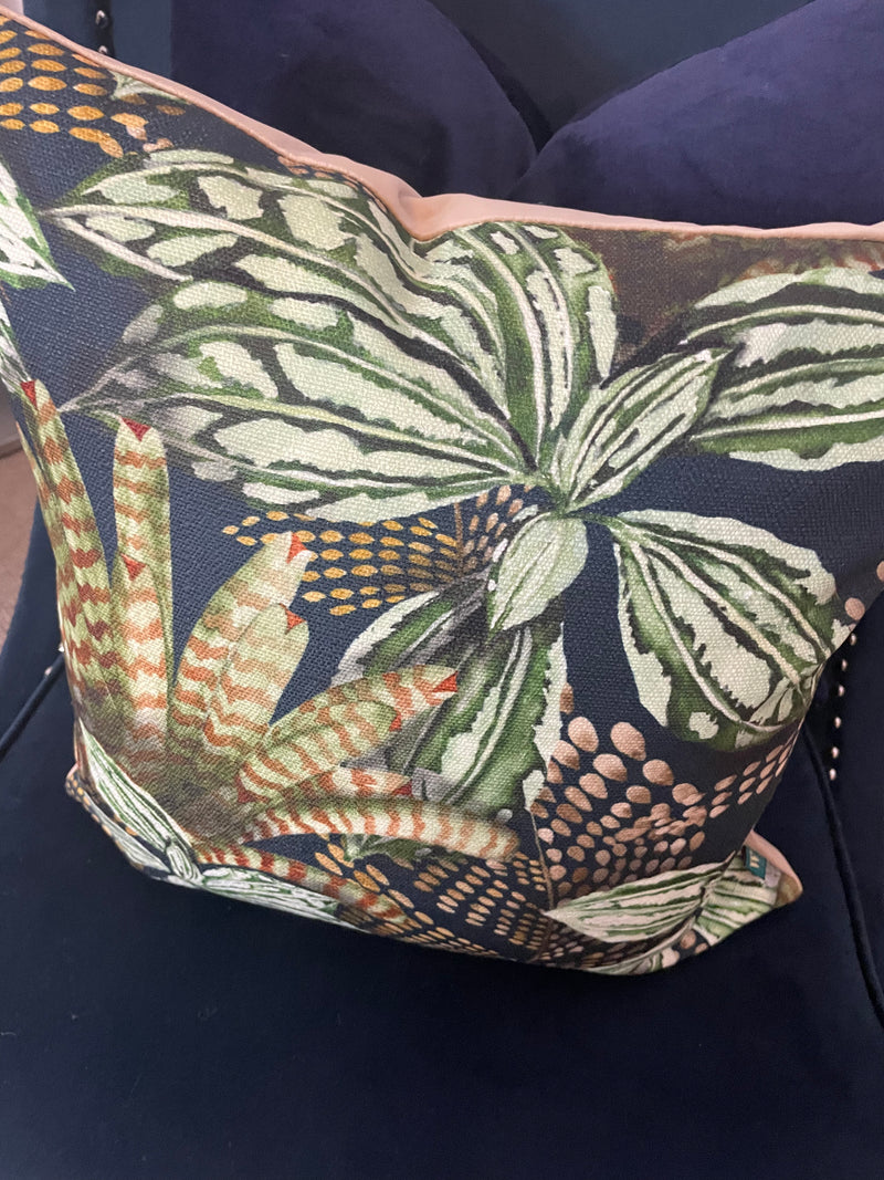 Magori leaf print cushion