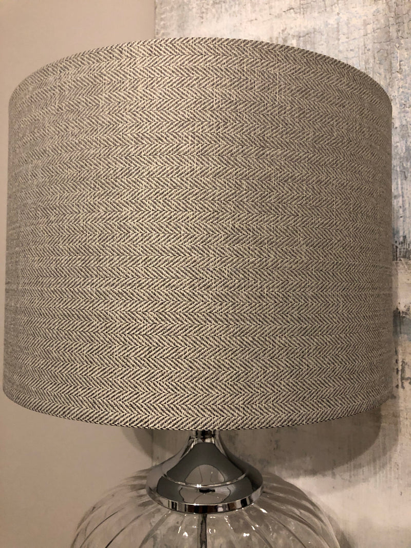 Bulbous Verona glass chunky lamp with shade