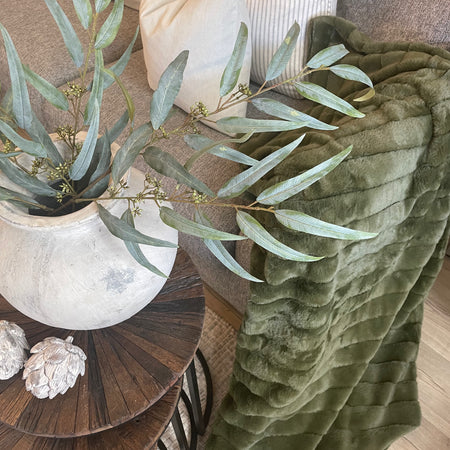 Green Willow seeded eucalyptus spray stem