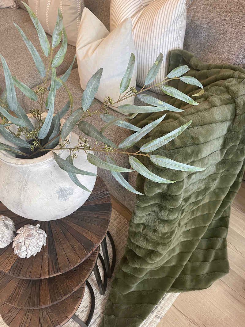 Green Willow seeded eucalyptus spray stem