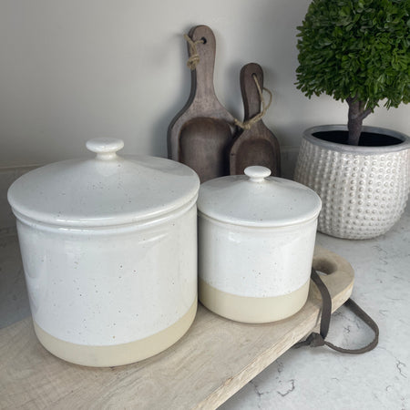 Two Tone Medium Ceramic Canister