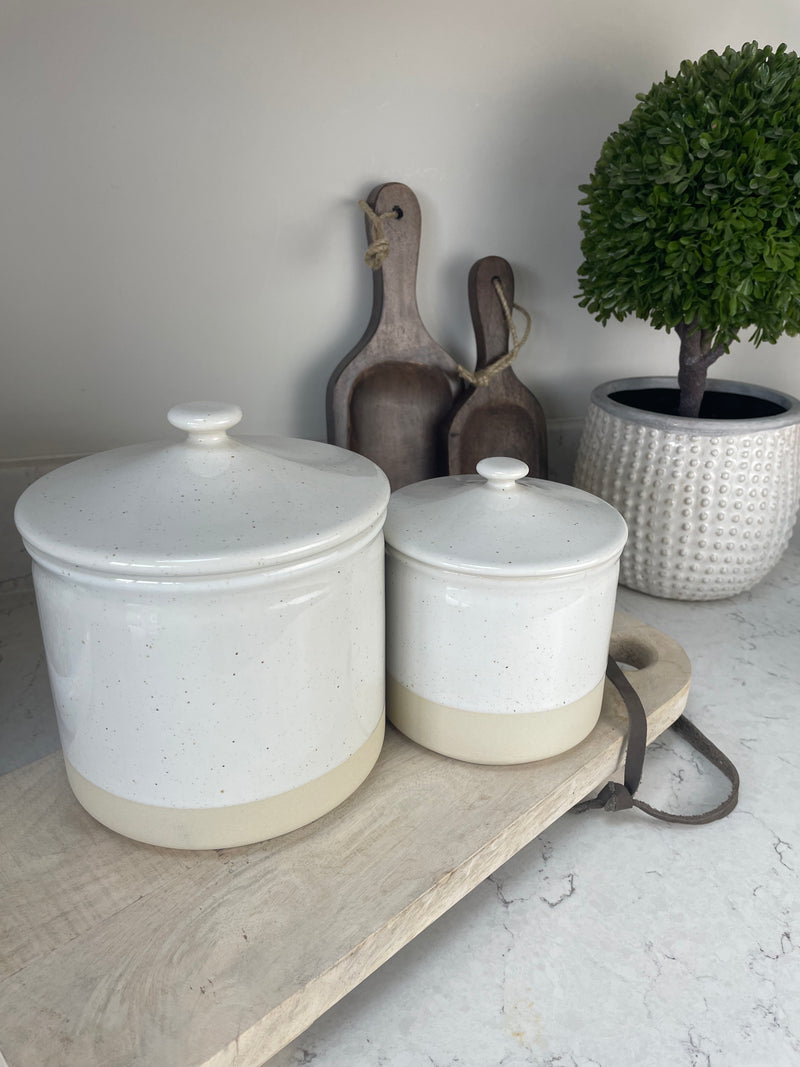 Two Tone Medium Ceramic Canister