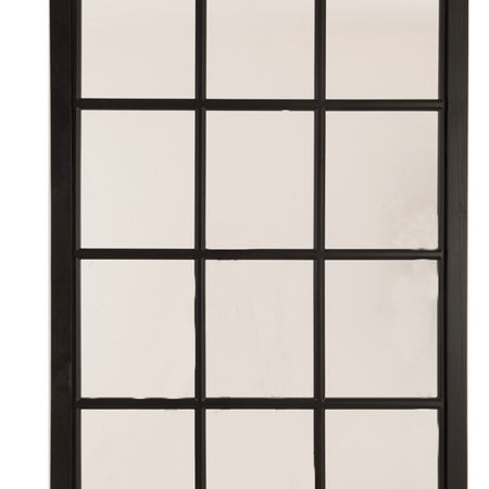 Black Wooden Window Mirror