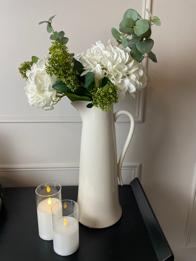 Tall Ivory Tudor Rose jug