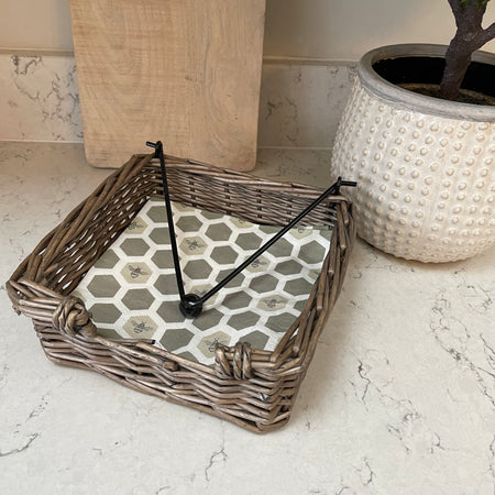 Wicker woven napkin holder