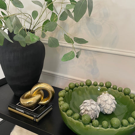 Green chunky ceramic bobble bowl