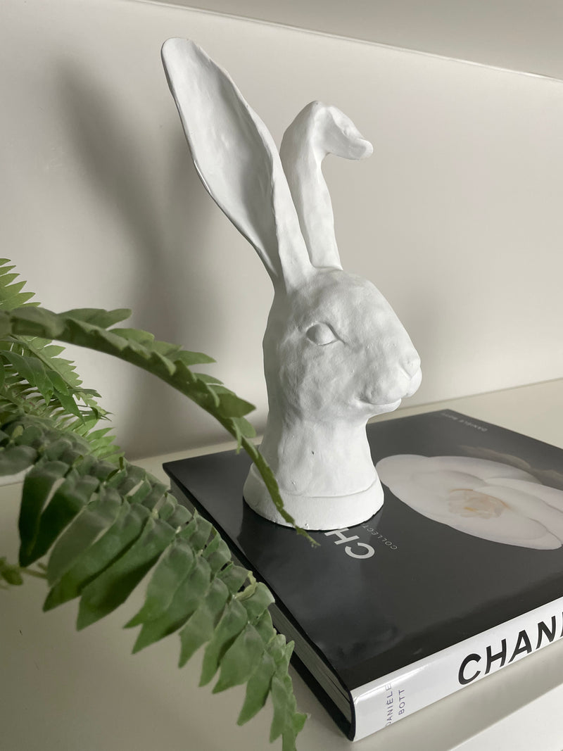 White Ear Flop Rabbit Head