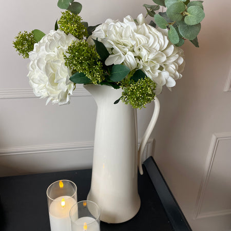 Tall Ivory Tudor Rose jug