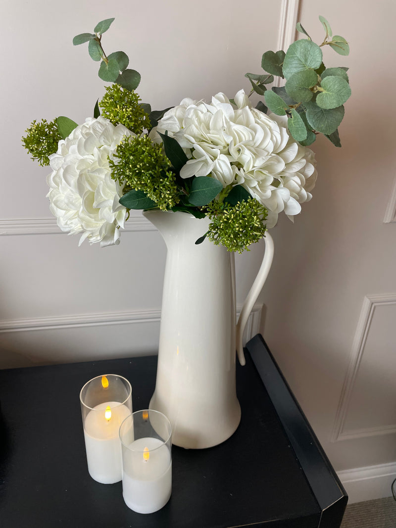 Tall Ivory Tudor Rose jug