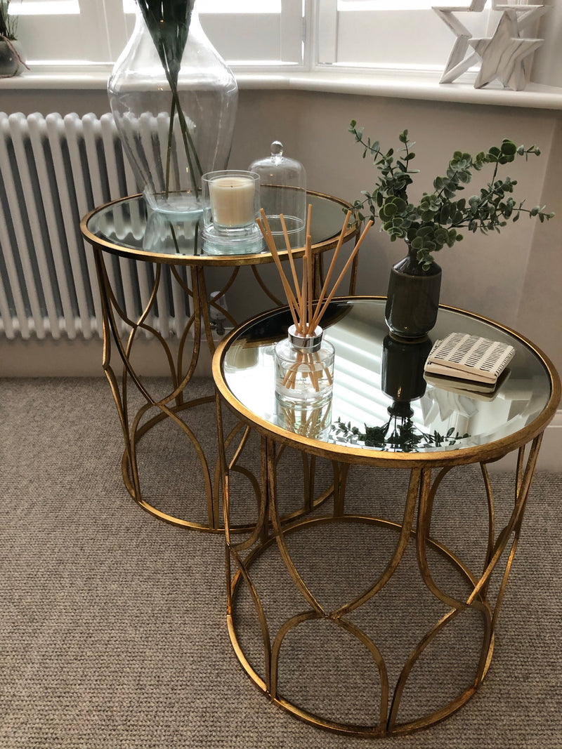 Medium gold lattice side table