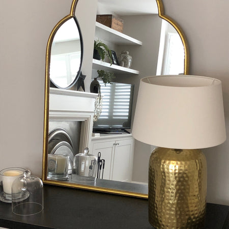 Gold Moroccan shaped mirror