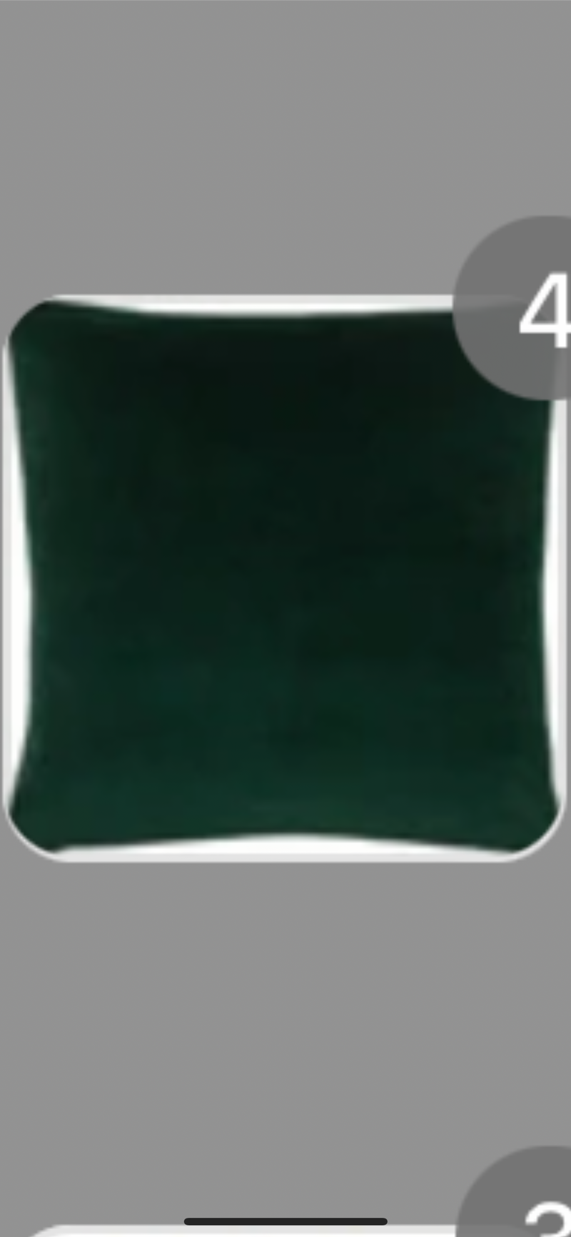 Green velvet cushion 50cm