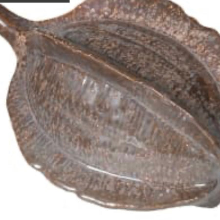 Brown large ceramic glazed coco pod