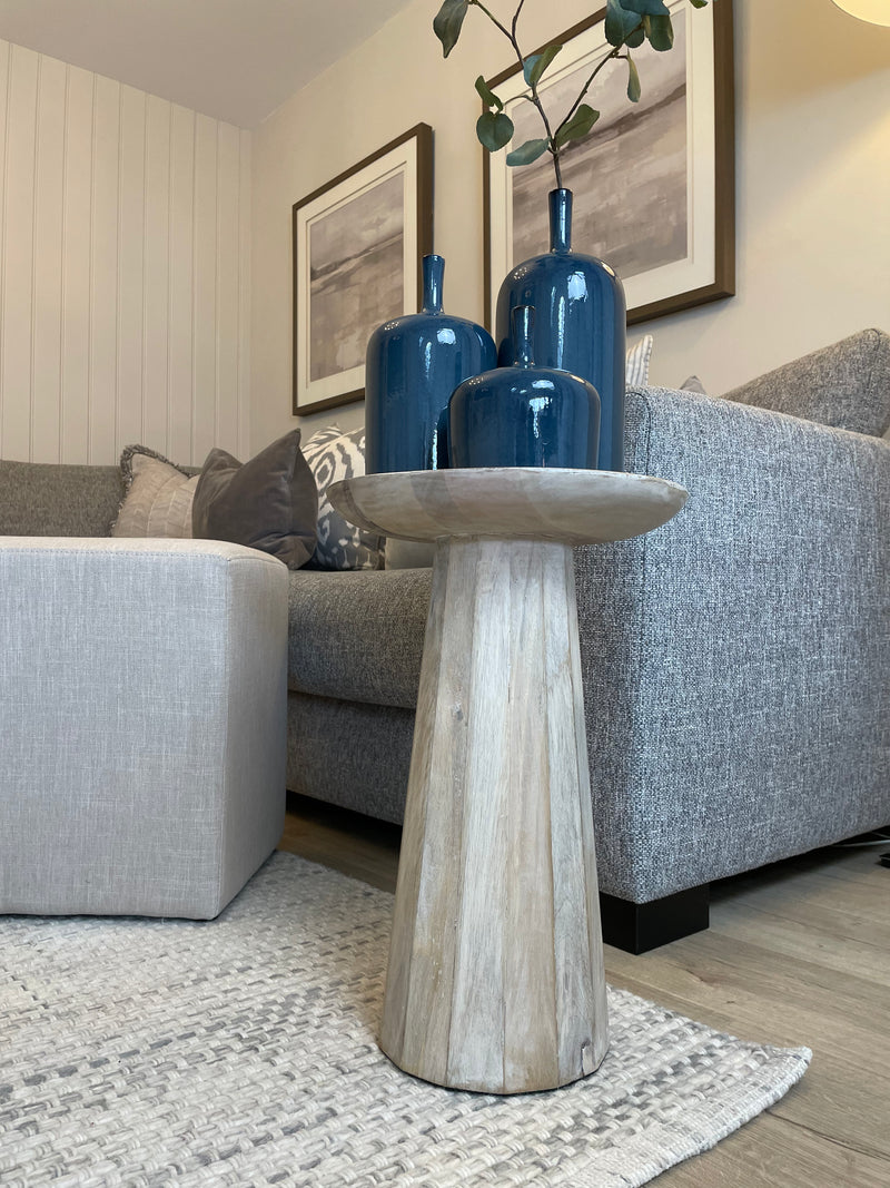 Danaway white wash wood edge side table
