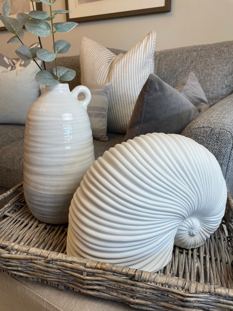 White Sea snail shell ornament