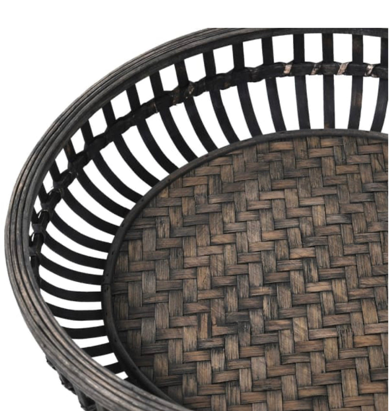 Medium bamboo round side table