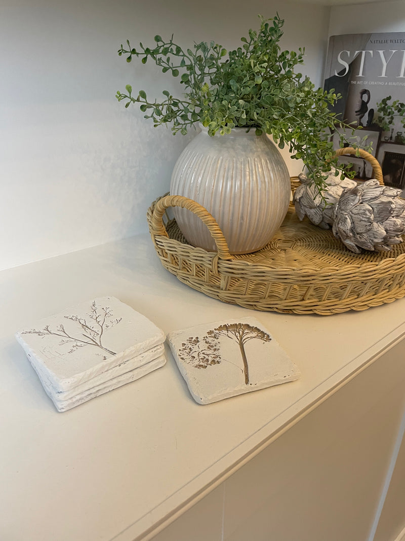 Set of 4 Flower Imprint Coaster