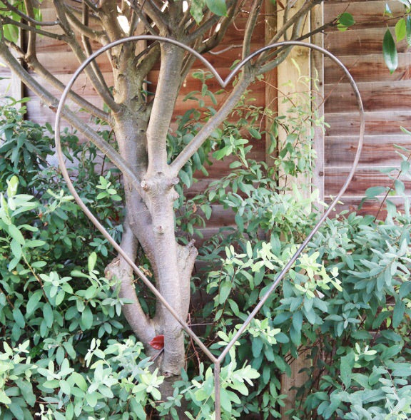 Large Metal Garden Heart Stake 135cm Tall