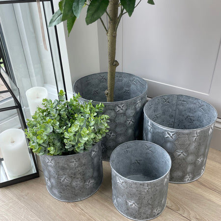 Zinc metal bee print metal planter