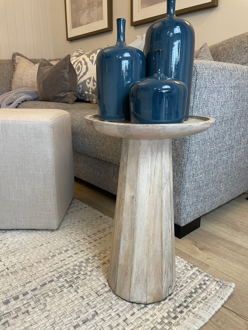 Danaway white wash wood edge side table