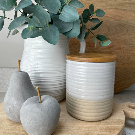 Rustic half glazed air tight canister