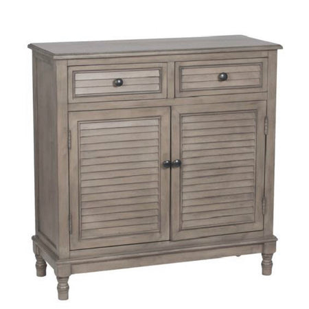 Taupe Louvre 2 door drawer cupboard sideboard